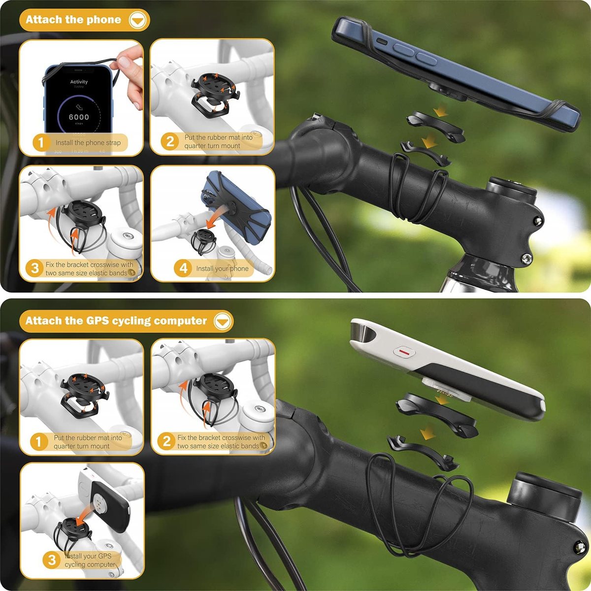 2-in-1 Quick-Release Bike Mount for Phones & Garmin Edge — view 5