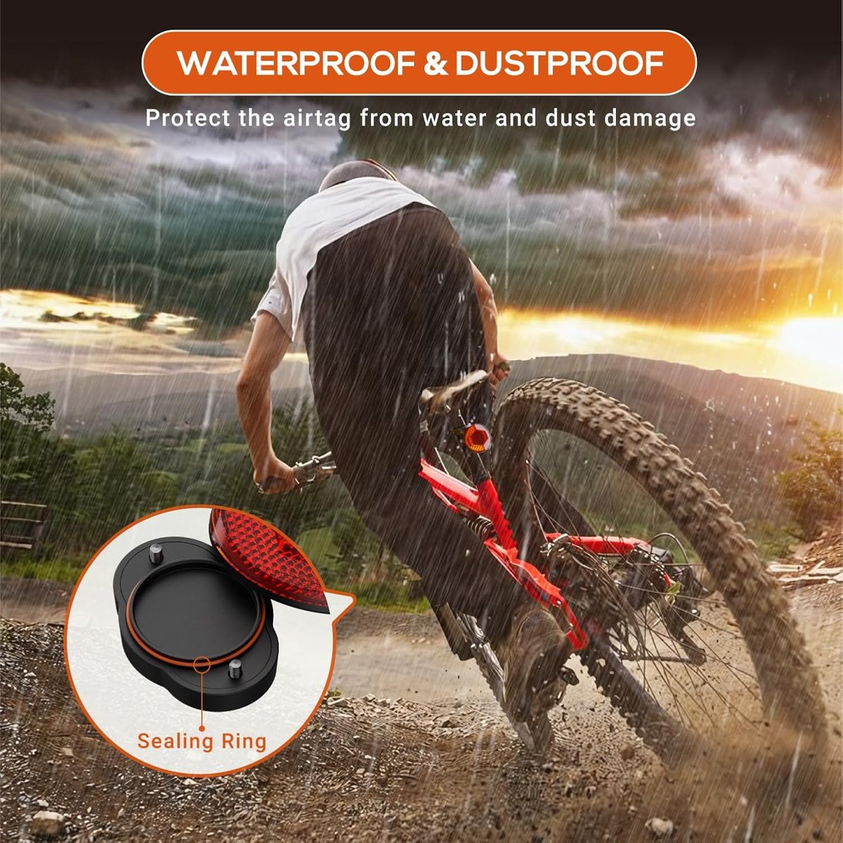 Hidden AirTag Bike Mount — Seat Post Reflector — view 2