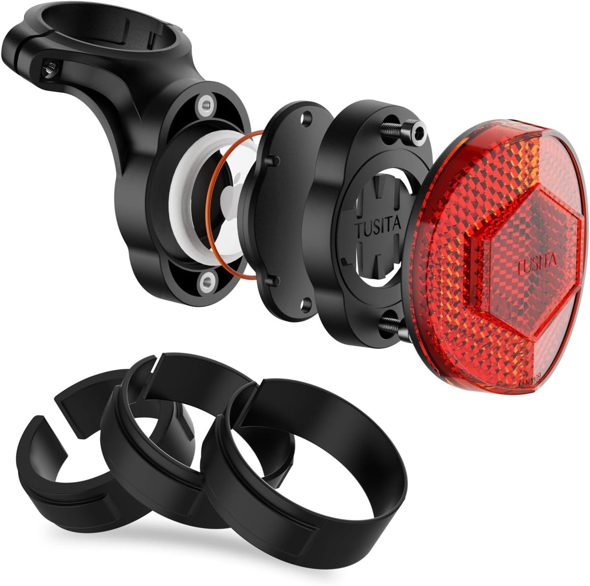Hidden AirTag Bike Mount — Seat Post Reflector