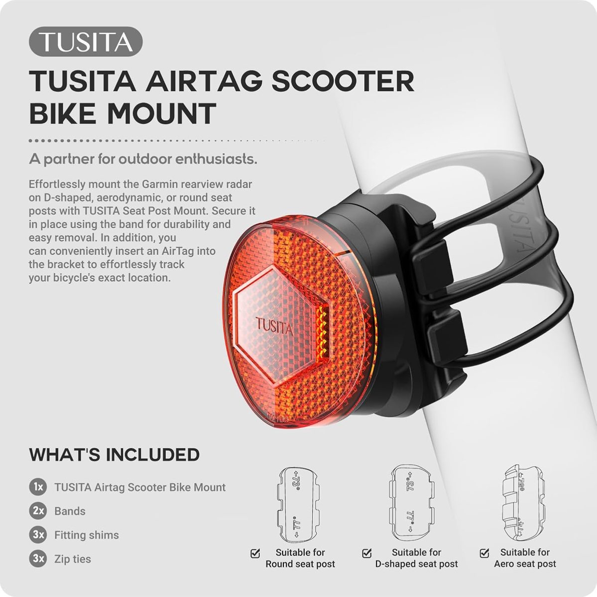 Hidden AirTag Mount for Scooters & E-Bikes — view 2
