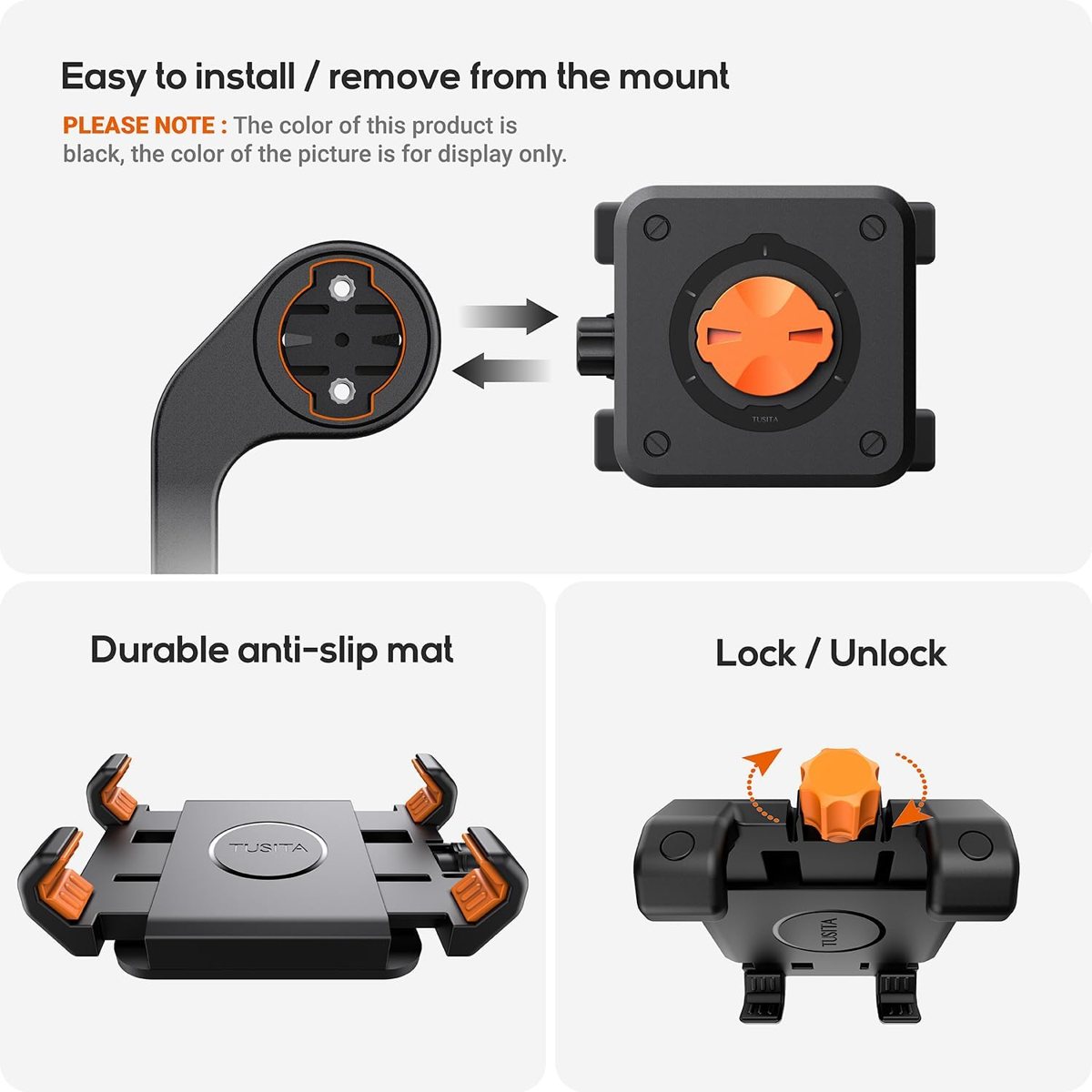 Bicycle Phone Holder with Garmin Quarter-Turn — view 3