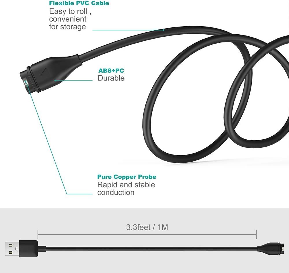Charger Cable for Garmin Watches — 2-Pack, 1 m — view 3