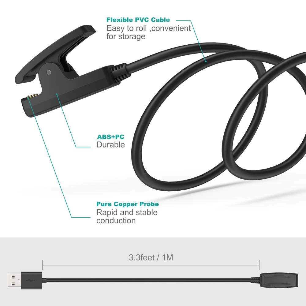 Charger for Garmin Forerunner 35, 230, 235, 630, 645 & 735XT — view 3
