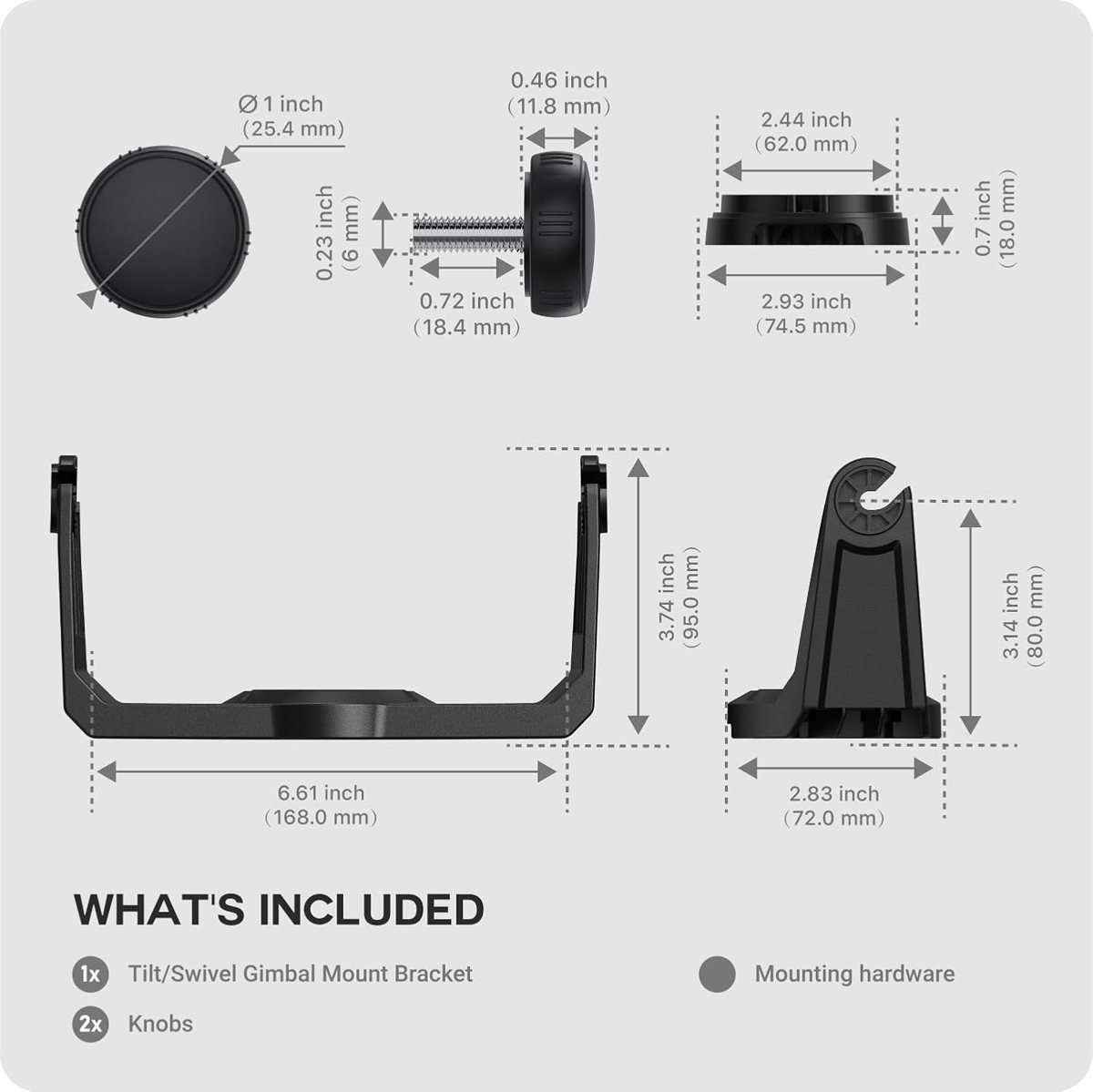 Fish Finder Tilt & Swivel Gimbal Mount for Garmin Striker & ECHOMAP — view 3