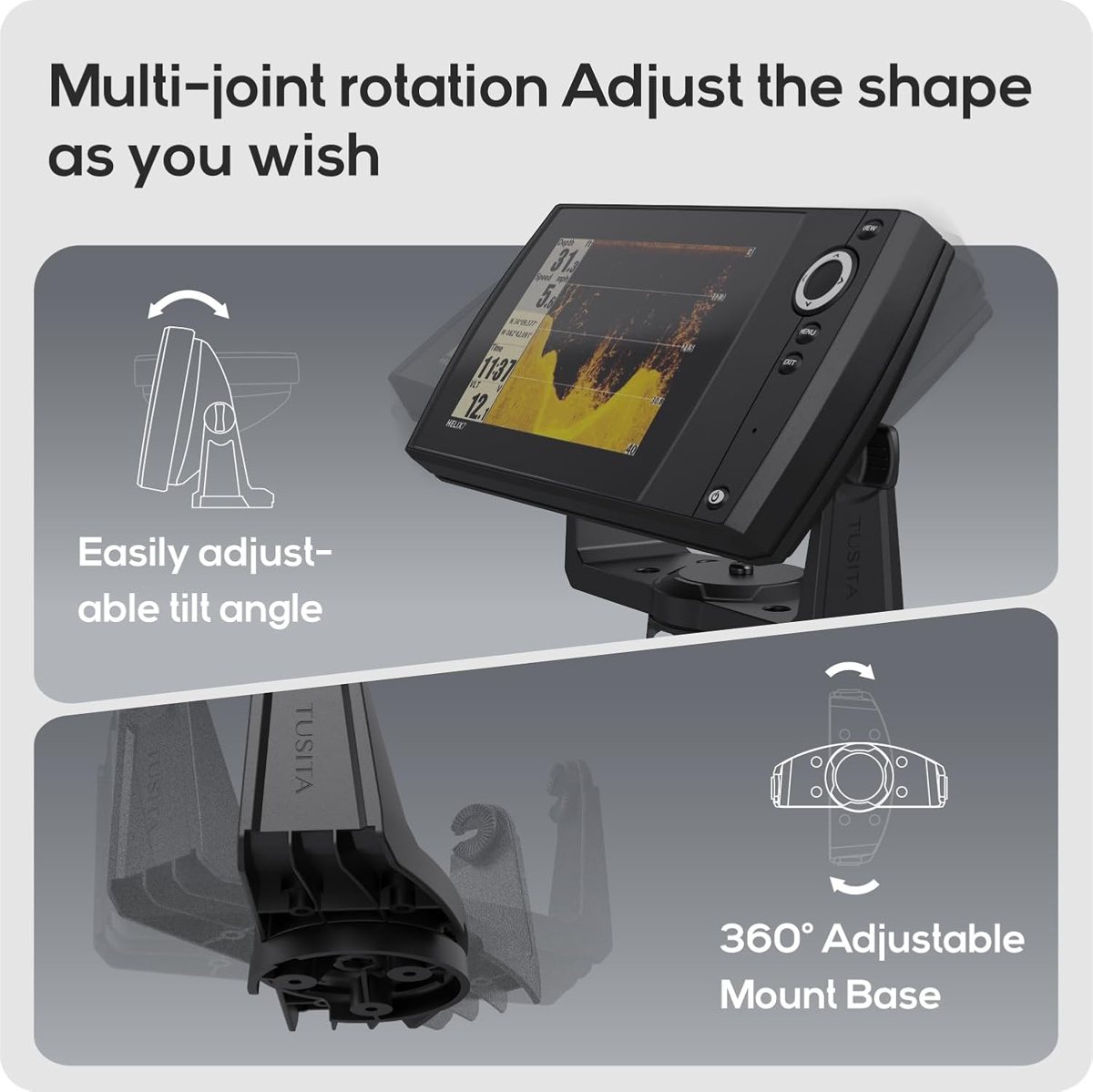 Gimbal Mount Bracket & Knobs for Humminbird HELIX 7 — view 4