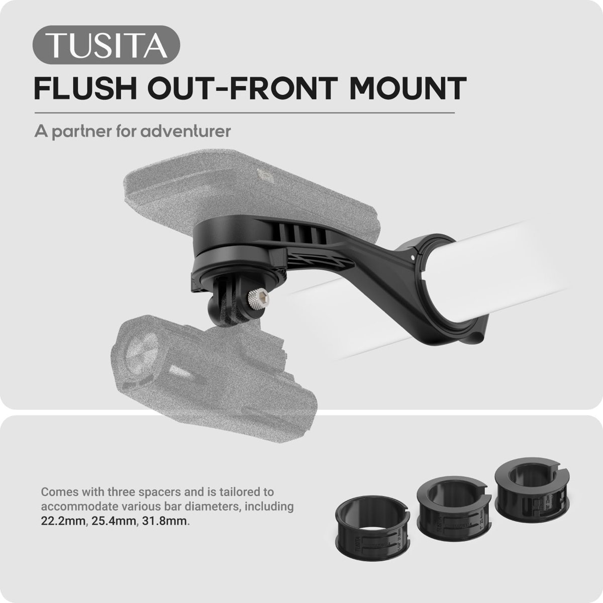 Flush Out Front Mount for Garmin Edge with Flange Adapter — view 2