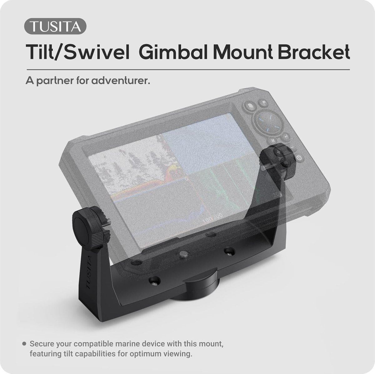 Gimbal Mount Bracket & Knobs for Lowrance HOOK2 / HOOK Reveal 7 — view 2