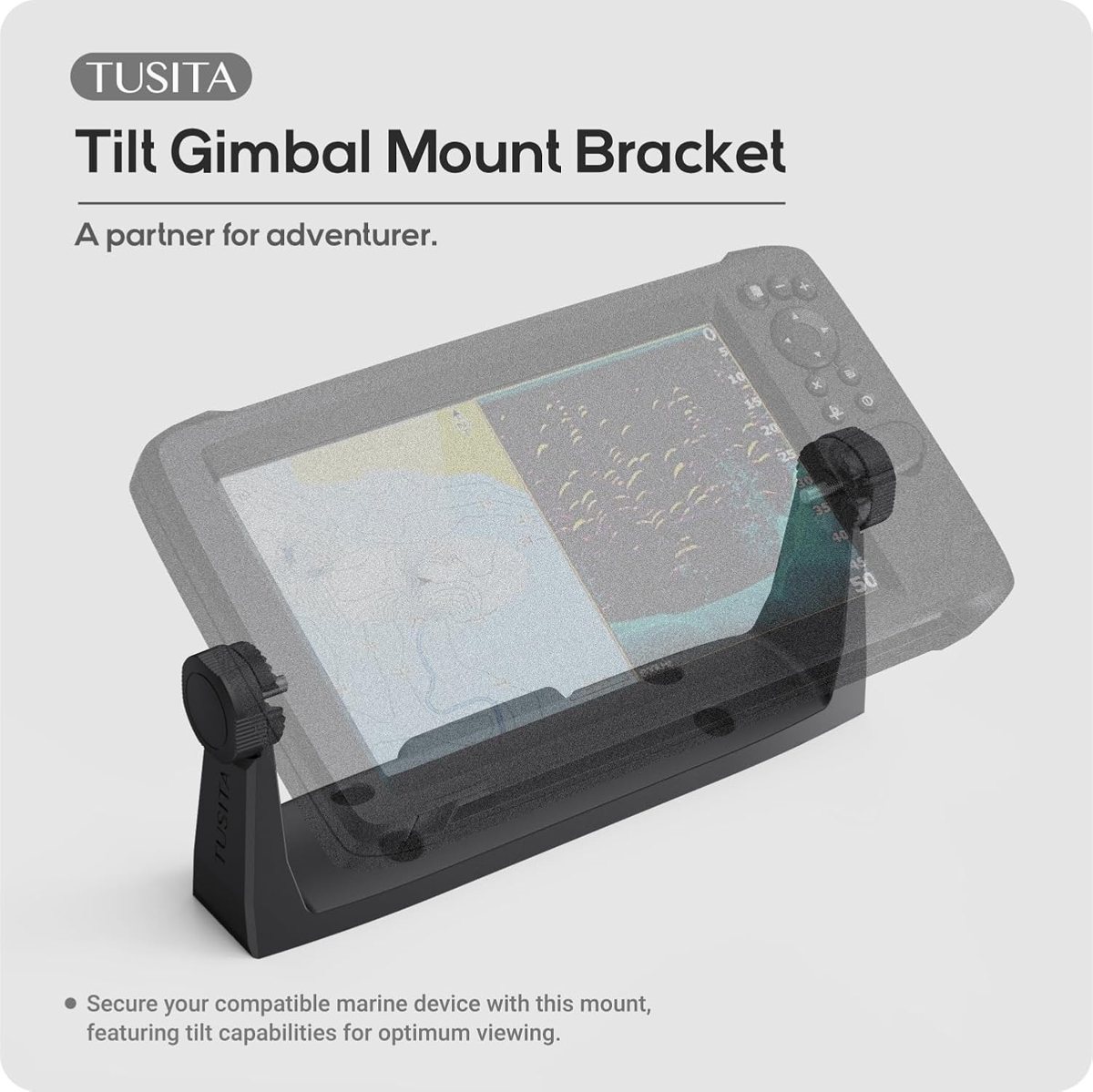 Gimbal Mounting Bracket & Knobs for Lowrance HOOK2 / HOOK Reveal 9 — view 2