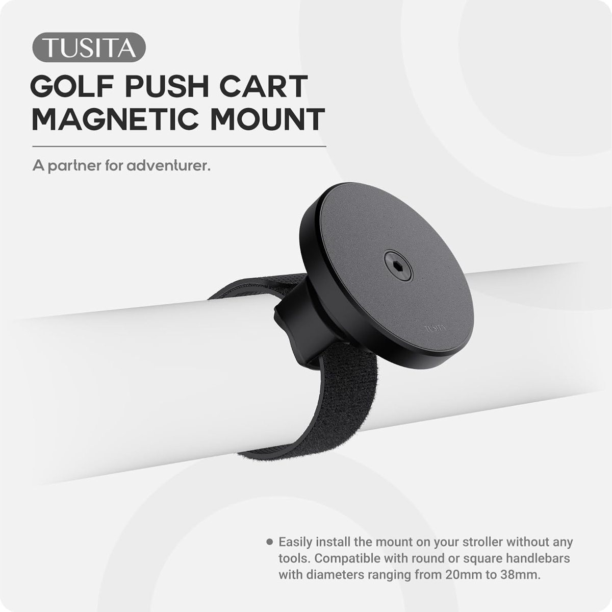 Golf Push Cart Magnetic Mount for Rangefinders & MagSafe Phones — view 2