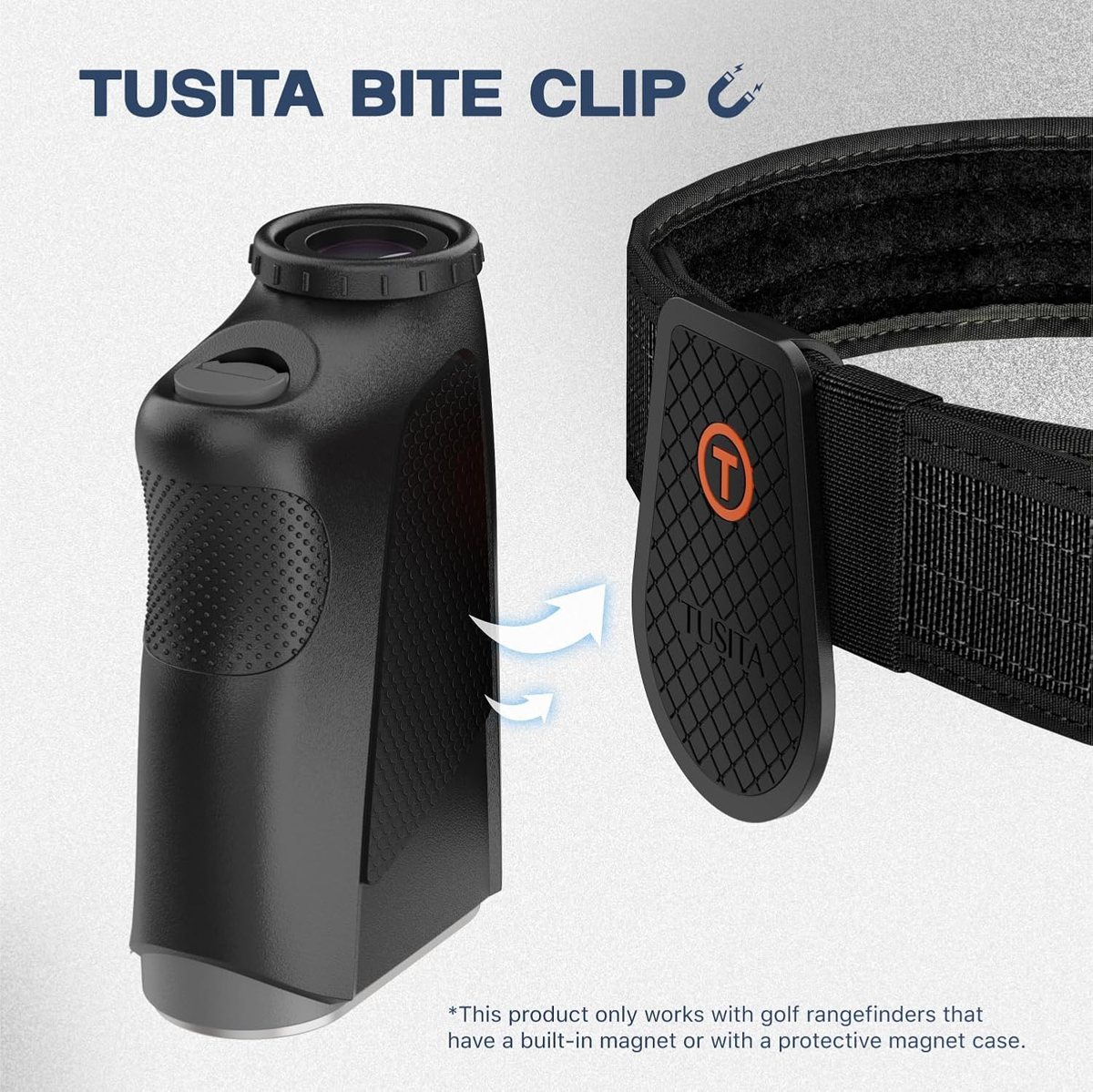 Golf Steel Hub Belt Clip for Magnetic Rangefinders — view 2