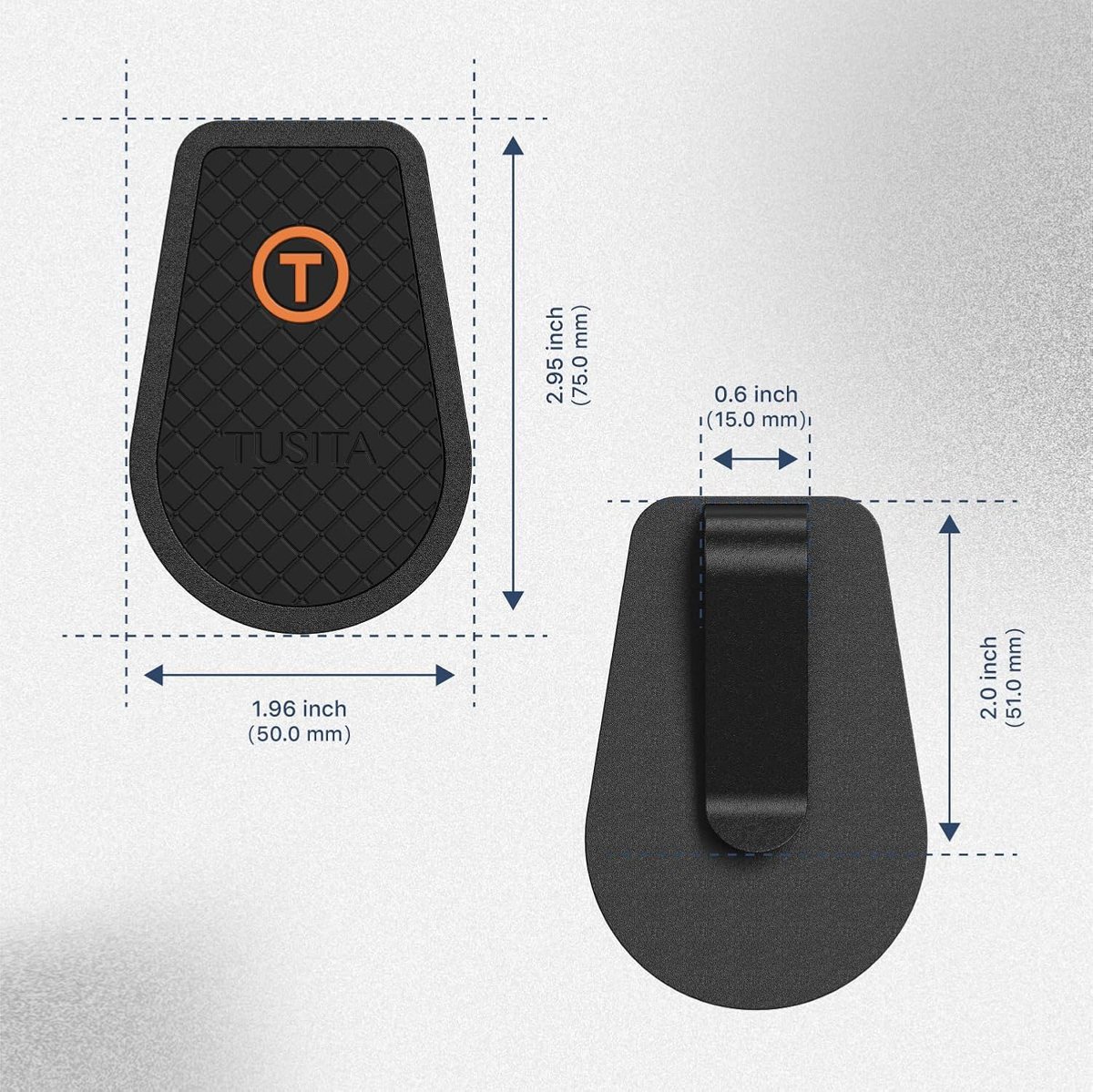 Golf Steel Hub Belt Clip for Magnetic Rangefinders — view 3