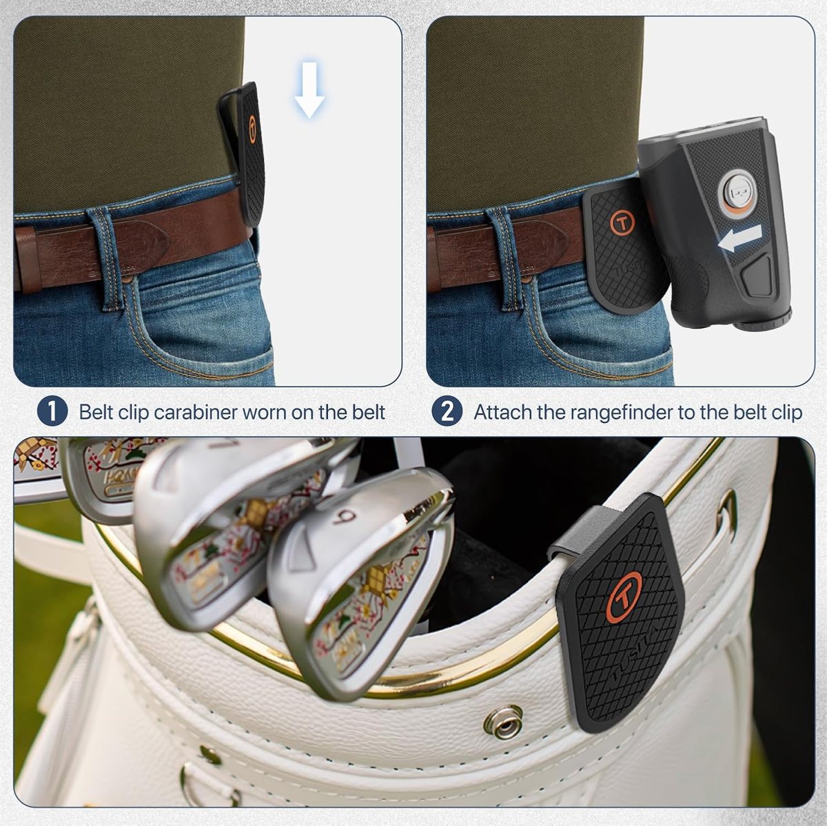 Golf Steel Hub Belt Clip for Magnetic Rangefinders — view 4