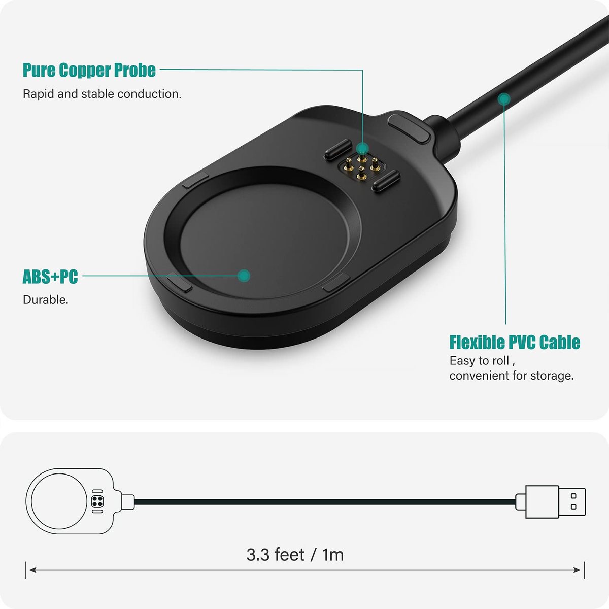 Magnetic Charger Cable for Garmin MARQ (Gen 2) — view 3