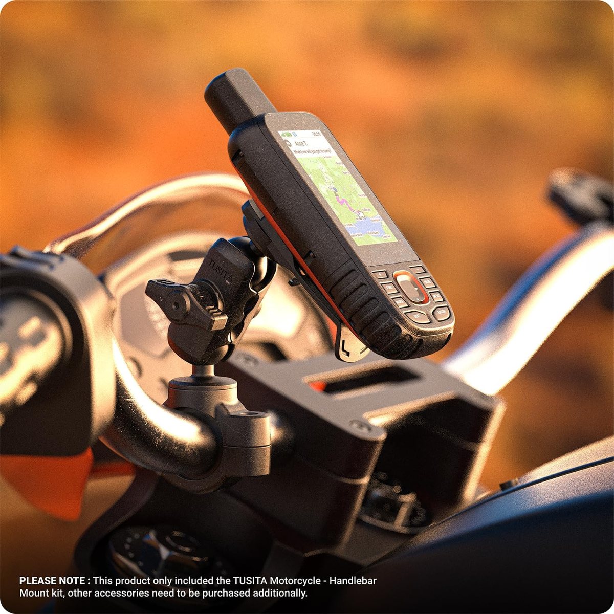 Motorcycle GPS Mount for Garmin Handhelds — Spine Clip Handlebar Kit — view 4
