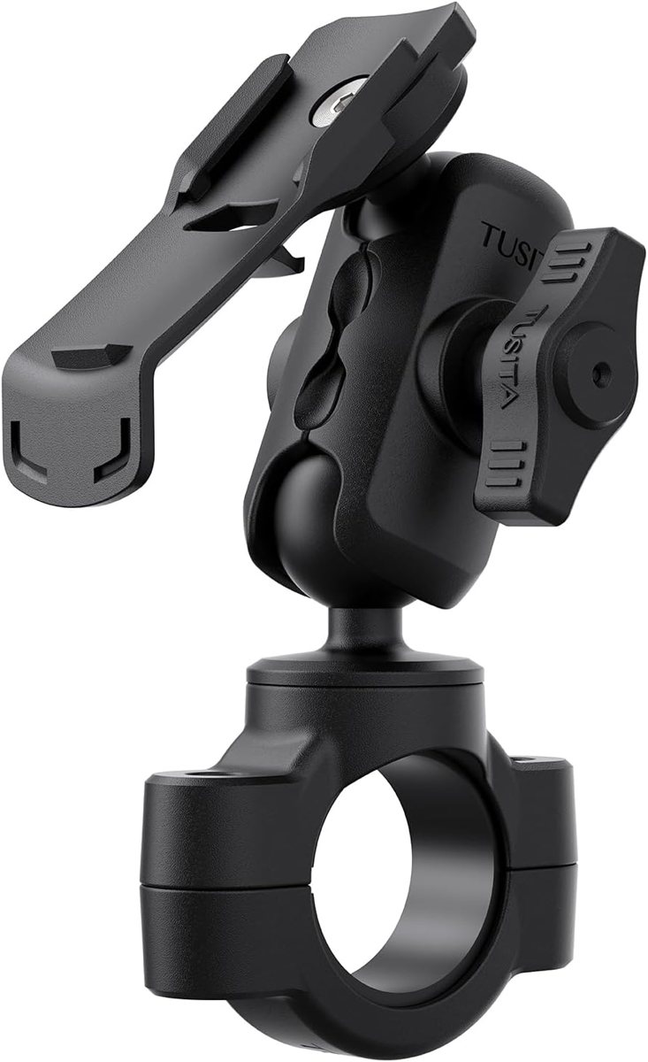 Motorcycle GPS Mount for Garmin Handhelds — Spine Clip Handlebar Kit