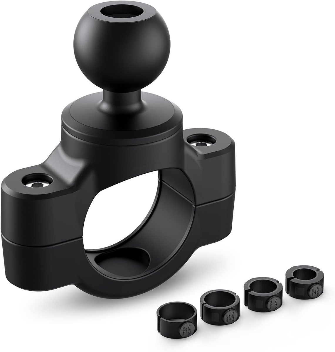 Motorcycle Handlebar Rail Base with 1″ Ball — Small