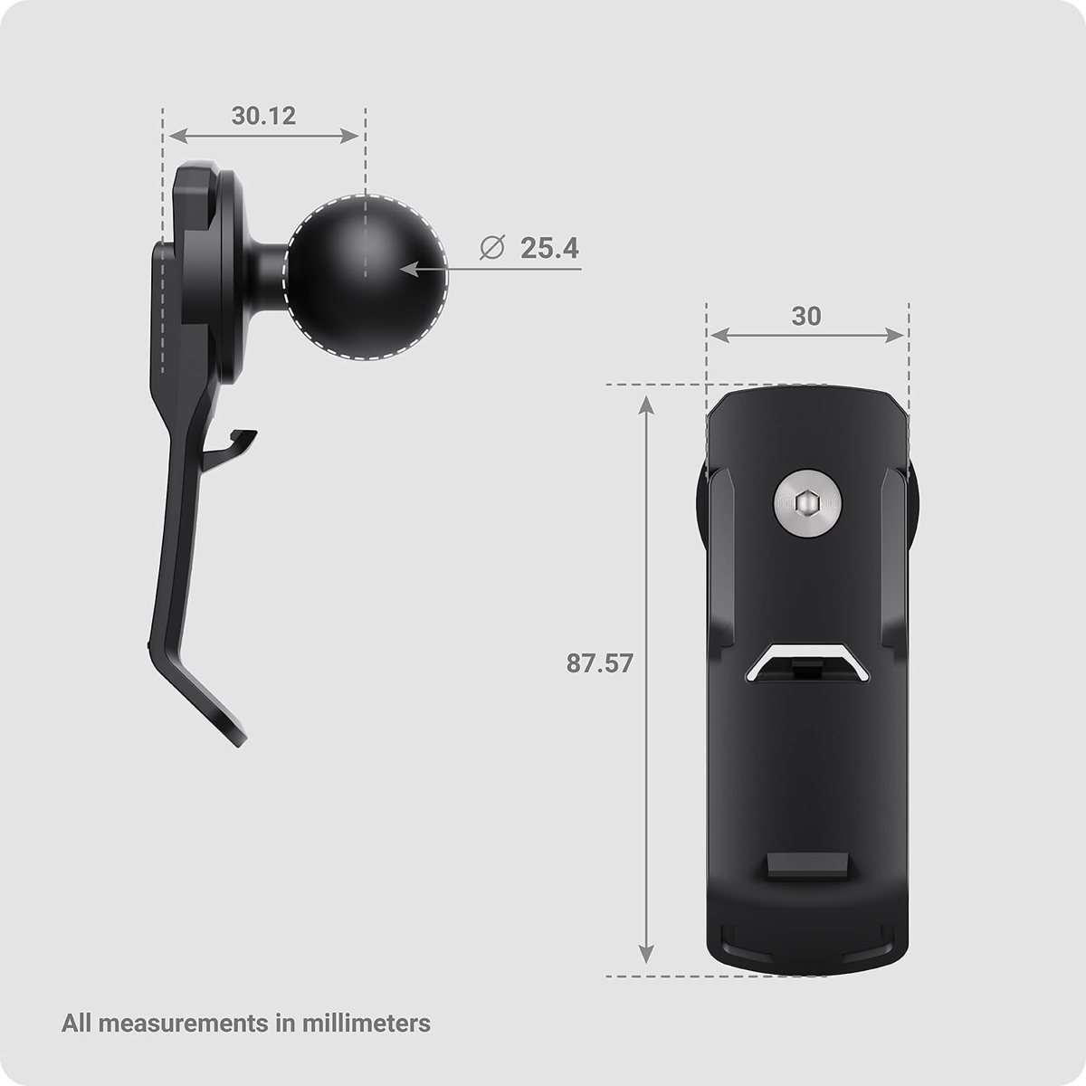 Spine Clip Holder with 1″ Ball for Garmin Handhelds — view 3